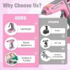 imageWORKPRO Full Size Cordless Hot Melt Glue Gun  12V Rechargeable Fast Preheating Glue Gun Kit with 15pcs Full Size Glue Sticks Auto Poweroff Glue Gun for DIY Project Art Craft  Pink RibbonPink