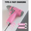 imageWORKPRO Pink Cordless 8V Drill Driver Set 2Ah Electric Power Drill with 38 Keyless Chuck 15pcs Bits ampamp 1 TypeC Charging Cord for Drilling and Screwing  Pink RibbonPink
