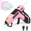 imageWORKPRO 36V Cordless Hot Glue Gun Upgrade Fast Preheating Smart PowerOff USBC Rechargeable Glue Gun Lessdrip Hot Glue Gun Kit with 20 Pcs Premium Mini Glue Sticks for DIY Crafting and ArtsPink