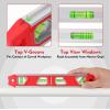 imageWORKPRO 12 Inch Torpedo Level Magnetic Small Leveler Tool Plumbing Level with Pitch Vial Aluminum Reinforced 4 Bubbles VGroove for Conduit Bending