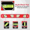 imageWORKPRO 12 Inch Torpedo Level Magnetic Small Leveler Tool Plumbing Level with Pitch Vial Aluminum Reinforced 4 Bubbles VGroove for Conduit Bending