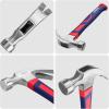 imageWORKPRO 16 oz Claw Hammer with Fiberglass Handle All Purpose Hammer with Forged Hardened Steel Head Smooth Face ampamp Shock Reduction Grip Blue