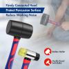 imageWORKPRO 5Piece forgePolish Steel Head Fiberglass Handle Set  32oz Rubber Mallet  16oz Claw ampamp BallPeen Hammers  3lb Sledge  22oz DoubleFaced Mallet