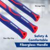 imageWORKPRO 5Piece forgePolish Steel Head Fiberglass Handle Set  32oz Rubber Mallet  16oz Claw ampamp BallPeen Hammers  3lb Sledge  22oz DoubleFaced Mallet