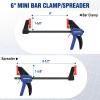 imageWORKPRO 6quot Mini Bar Clamps for Woodworking OneHanded ClampSpreader Wood Clamps Set Screw Change F Clamps with 50LBS Load Limit 4 Pack4