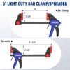 imageWORKPRO 6quot Mini Bar Clamps for Woodworking OneHanded ClampSpreader Wood Clamps Set Screw Change F Clamps with 50LBS Load Limit 4 Pack4