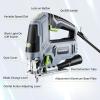 imageWORKPRO Jigsaw 65AMP 850W Corded Electric Jig Saw Tool Kit with 6 Variable Speeds 7 Blades 45 Bevel Cutting LED Light 3000 SPM 4 Orbital Settings Edge Guide Toolfree Blade Changing