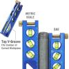 imageWORKPRO Torpedo Level Magnetic Verti Site 4 Vial for Conduit Bending Aluminum Alloy Construction 612 inch