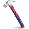 imageWORKPRO 16 oz Claw Hammer with Fiberglass Handle All Purpose Hammer with Forged Hardened Steel Head Smooth Face ampamp Shock Reduction Grip Blue
