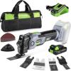 imageWORKPRO 20V Oscillating Tool Kit Cordless and Brushless 19000 RPM Orbiting Multi Tool with 6 Variable Speeds 36Oscillation Angle 21pcs Saw Accessories 1 Rechargeable Battery and Carrying BagCordless