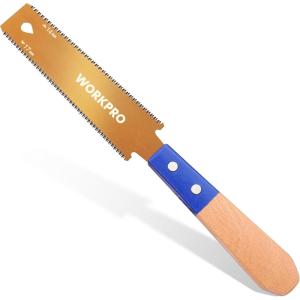 imageWORKPRO 8 Inch Japanese Pull Saw DoubleEdged Hand Saw for Wood Cutting with 79ampamp18 TPI SK5 Flexible Blade NonSlip Beech Handle for Woodworking6 inchcompact