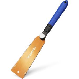 imageWORKPRO 8 Inch Japanese Pull Saw DoubleEdged Hand Saw for Wood Cutting with 79ampamp18 TPI SK5 Flexible Blade NonSlip Beech Handle for Woodworking8 inch