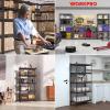imageWORKPRO 5Tier Metal Storage Shelving Unit 36W x 18D x 72H Adjustable Storage Rack Heavy Duty Shelf with Particle Board 4000 lbs Load Capacity Total for Garage Warehouse BlackSilverBlackSilver