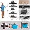 imageWORKPRO 5Tier Metal Storage Shelving Unit 36W x 18D x 72H Adjustable Storage Rack Heavy Duty Shelf with Particle Board 4000 lbs Load Capacity Total for Garage Warehouse BlackSilverBlackSilver