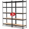 imageWORKPRO 5Tier Metal Storage Shelving Unit 36W x 18D x 72H Adjustable Storage Rack Heavy Duty Shelf with Particle Board 4000 lbs Load Capacity Total for Garage Warehouse BlackSilverBlackSilver