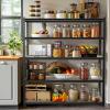 imageWORKPRO 5Tier Metal Storage Shelving Unit 36W x 18D x 72H Adjustable Storage Rack Heavy Duty Shelf with Particle Board 4000 lbs Load Capacity Total for Garage Warehouse BlackSilverBlack