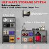 imageWORKPRO 5Tier Metal Storage Shelving Unit 36W x 18D x 72H Adjustable Storage Rack Heavy Duty Shelf with Particle Board 4000 lbs Load Capacity Total for Garage Warehouse BlackSilverBlackSilver