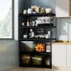 imageWORKPRO 5Tier Metal Storage Shelving Unit 48W x 24D x 72H Adjustable Storage Rack Heavy Duty Shelf 4000 lbs Load Capacity Total for Garage Kitchen Bathroom Warehouse BlackSliverBlack