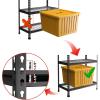 imageWORKPRO 5Tier Metal Storage Shelving Unit 48W x 24D x 72H Adjustable Storage Rack Heavy Duty Shelf 4000 lbs Load Capacity Total for Garage Kitchen Bathroom Warehouse BlackSliverGrey