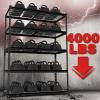 imageWORKPRO 5Tier Metal Storage Shelving Unit 48W x 24D x 72H Adjustable Storage Rack Heavy Duty Shelf 4000 lbs Load Capacity Total for Garage Kitchen Bathroom Warehouse BlackSliverBlack