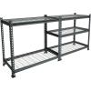 imageWORKPRO 5Tier Metal Storage Shelving Unit 48W x 24D x 72H Adjustable Storage Rack Heavy Duty Shelf 4000 lbs Load Capacity Total for Garage Kitchen Bathroom Warehouse BlackSliverGrey