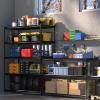 imageWORKPRO 5Tier Metal Storage Shelving Unit 48W x 24D x 72H Adjustable Storage Rack Heavy Duty Shelf 4000 lbs Load Capacity Total for Garage Kitchen Bathroom Warehouse BlackSliverBlack