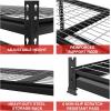 imageWORKPRO 5Tier Metal Storage Shelving Unit 48W x 24D x 72H Adjustable Storage Rack Heavy Duty Shelf 4000 lbs Load Capacity Total for Garage Kitchen Bathroom Warehouse BlackSliverBlack