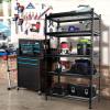 imageWORKPRO 5Tier Metal Storage Shelving Unit 48W x 24D x 72H Adjustable Storage Rack Heavy Duty Shelf 4000 lbs Load Capacity Total for Garage Kitchen Bathroom Warehouse BlackSliverGrey