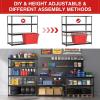 imageWORKPRO 5Tier Metal Storage Shelving Unit 48W x 24D x 72H Adjustable Storage Rack Heavy Duty Shelf 4000 lbs Load Capacity Total for Garage Kitchen Bathroom Warehouse BlackSliverBlack
