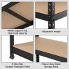 imageWORKPRO 5Tier Steel Shelving UnitBlack 35310W x 1712D x 72H Adjustable Storage Rack Heavy Duty Shelf with MDF Board 1650 lbs Load Capacity Total for Garage Basement Warehouse Kitchen1