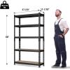 imageWORKPRO 5Tier Steel Shelving UnitBlack 35310W x 1712D x 72H Adjustable Storage Rack Heavy Duty Shelf with MDF Board 1650 lbs Load Capacity Total for Garage Basement Warehouse Kitchen1