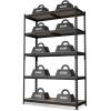 imageWORKPRO 5Tier Steel Shelving UnitBlack 35310W x 1712D x 72H Adjustable Storage Rack Heavy Duty Shelf with MDF Board 1650 lbs Load Capacity Total for Garage Basement Warehouse Kitchen1