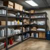 imageWORKPRO 5Tier Steel Shelving UnitBlack 35310W x 1712D x 72H Adjustable Storage Rack Heavy Duty Shelf with MDF Board 1650 lbs Load Capacity Total for Garage Basement Warehouse Kitchen1