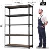 imageWORKPRO 5Tier Steel Shelving UnitBlack 35310W x 1712D x 72H Adjustable Storage Rack Heavy Duty Shelf with MDF Board 1650 lbs Load Capacity Total for Garage Basement Warehouse Kitchen1