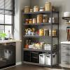 imageWORKPRO 5Tier Steel Shelving UnitBlack 35310W x 1712D x 72H Adjustable Storage Rack Heavy Duty Shelf with MDF Board 1650 lbs Load Capacity Total for Garage Basement Warehouse Kitchen1
