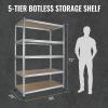 imageWORKPRO 5Tier Storage Shelving Unit 48W x 24D x 72H Adjustable Storage Rack Heavy Duty Aluminum Alloy Shelf 2750 lbs Load Capacity Total for Garage Kitchen Bathroom Warehouse10