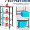 imageWORKPRO Storage Shelves 5 Tier Metal Shelving Unit Garage Wire Rack Standing Adjustable Shelves with Hooks for Pantry Closet Kitchen Basement 30quot W x 14quot D x 60quot H Capacity 750 LBSTotal24 W x 14 D x 48 H