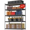 imageWORKPRO 5Tier Metal Storage Shelving Unit 36W x 18D x 72H Adjustable Storage Rack Heavy Duty Shelf with Particle Board 4000 lbs Load Capacity Total for Garage Warehouse BlackSilverBlackSilver