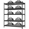 imageWORKPRO 5Tier Metal Storage Shelving Unit 48W x 24D x 72H Adjustable Storage Rack Heavy Duty Shelf 4000 lbs Load Capacity Total for Garage Kitchen Bathroom Warehouse BlackSliverBlackSliver