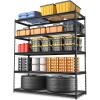 imageWORKPRO 5Tier Metal Storage Shelving Unit 48W x 24D x 72H Adjustable Storage Rack Heavy Duty Shelf 4000 lbs Load Capacity Total for Garage Kitchen Bathroom Warehouse BlackSliverBlack
