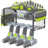imageWORKPRO Power Tool Organizer Wall Mounted Power Tool Holder 3Tiers Storage Rack for Cordless Drill Storage 150 LBS Load Capacity for Garage Warehouse Workshop