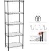 imageWORKPRO Storage Shelves 5 Tier Metal Shelving Unit Garage Wire Rack Standing Adjustable Shelves with Hooks for Pantry Closet Kitchen Basement 30quot W x 14quot D x 60quot H Capacity 750 LBSTotal1738W x 1112D x 5112H