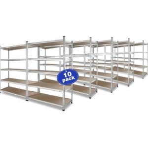 imageWORKPRO 5Tier Storage Shelving Unit 48W x 24D x 72H Adjustable Storage Rack Heavy Duty Aluminum Alloy Shelf 2750 lbs Load Capacity Total for Garage Kitchen Bathroom Warehouse10