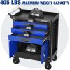 imageWORKPRO 275 Inch 3Drawer Rolling Tool Chest with Wheels Portable Steel Tool Cabinets with Drawers Liners and Locking System for Warehouse Garage Black and Blue