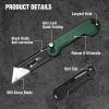 imageWORKPRO 3Pack Folding Utility Knife Quick Change Blades Box Cutter EDC Foldable Pocket Utility Knife Sets with Belt ClipMulticolorg10 Handle