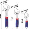 imageWORKPRO 3piece Adjustable Wrench Set CRV with Rubberized AntiSlip Grips 10inch 8inch 6inch