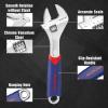 imageWORKPRO 3piece Adjustable Wrench Set CRV with Rubberized AntiSlip Grips 10inch 8inch 6inch