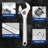 imageWORKPRO 4piece Adjustable Wrench Set Forged Heat Treated Chromeplated 6inch 8inch 10inch 12inch6inch  8inch  10inch