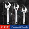 imageWORKPRO 4piece Adjustable Wrench Set Forged Heat Treated Chromeplated 6inch 8inch 10inch 12inch6inch  8inch  10inch
