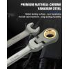 imageWORKPRO 8piece FlexHead Ratcheting Combination Wrench Set Metric 917 mm 72Teeth CrV Constructed Nickel Plating with Organization Bag10mm